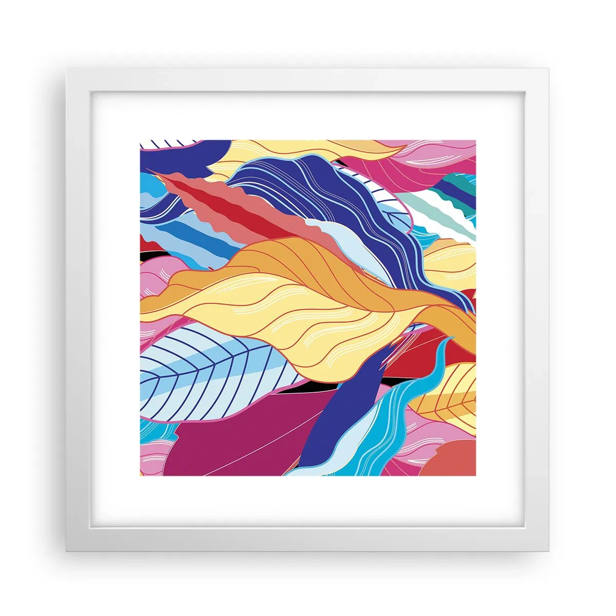 Plakát v bílém rámu - Barevný nepořádek - 30x30 cm