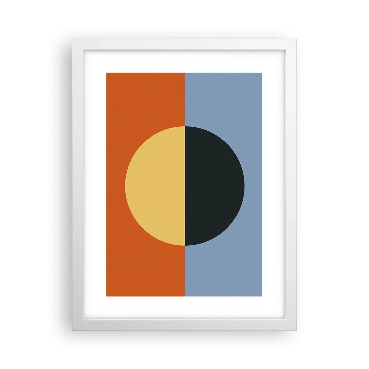 Plakát v bílém rámu - Kompozice tepla a chladu - 30x40 cm