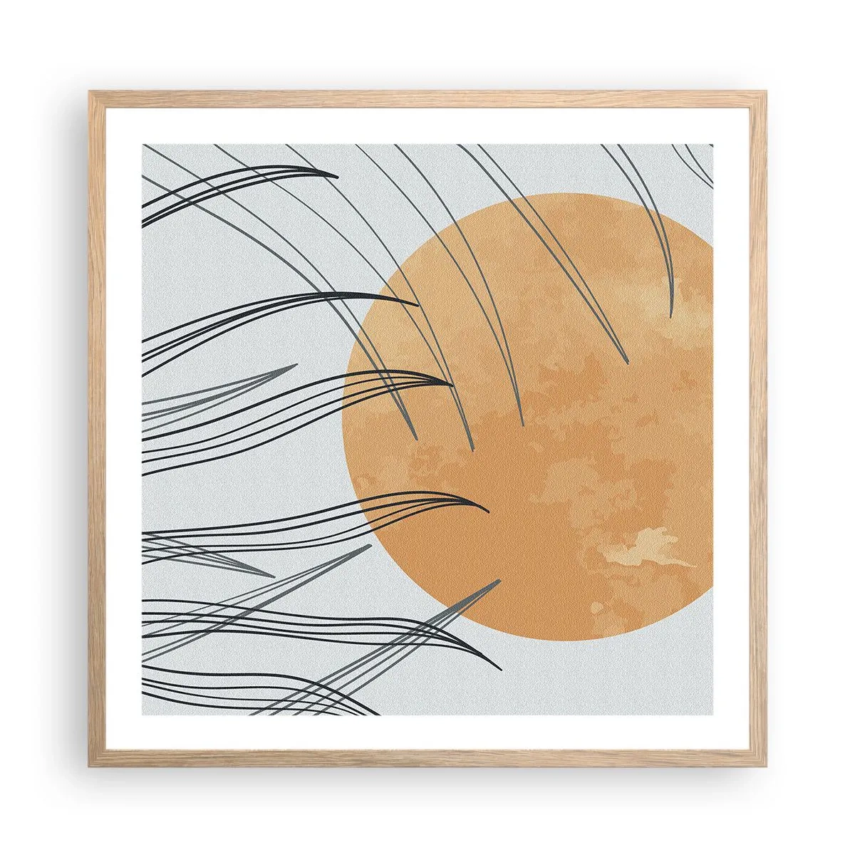 Plakát v rámu světlý dub - Vždy ke slunci - 60x60 cm