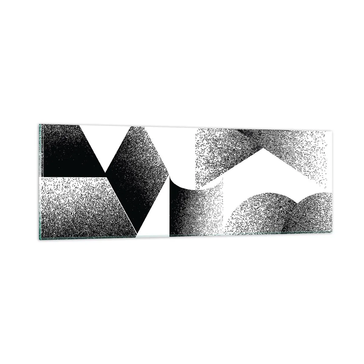 Obraz na skle - Úhly a ovály - 90x30 cm