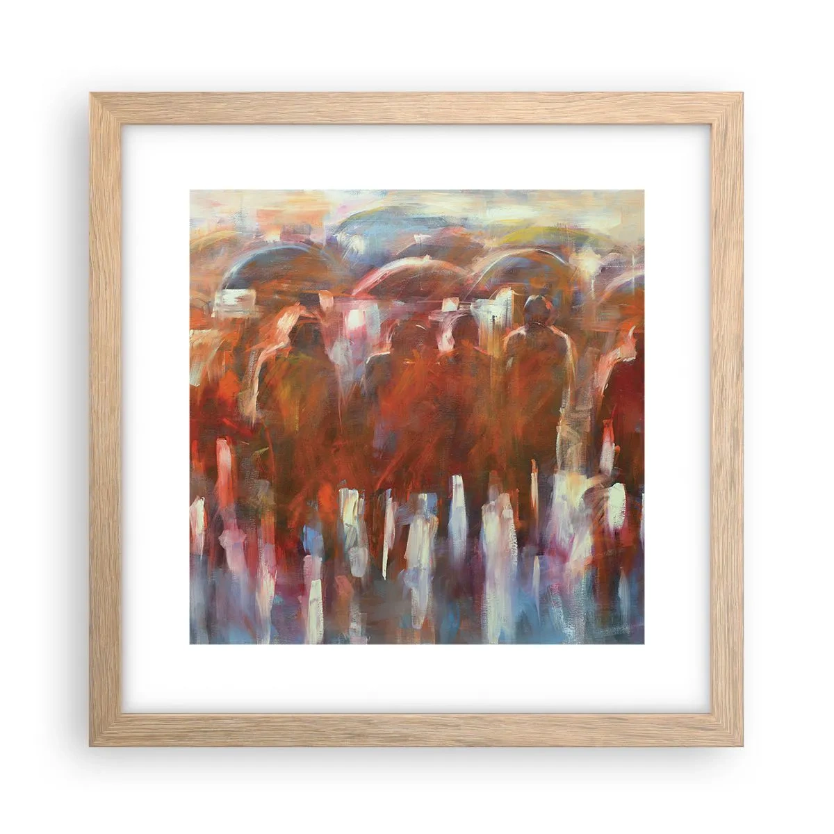 Plakát v rámu světlý dub - Rovnocenní v dešti a mlze - 30x30 cm