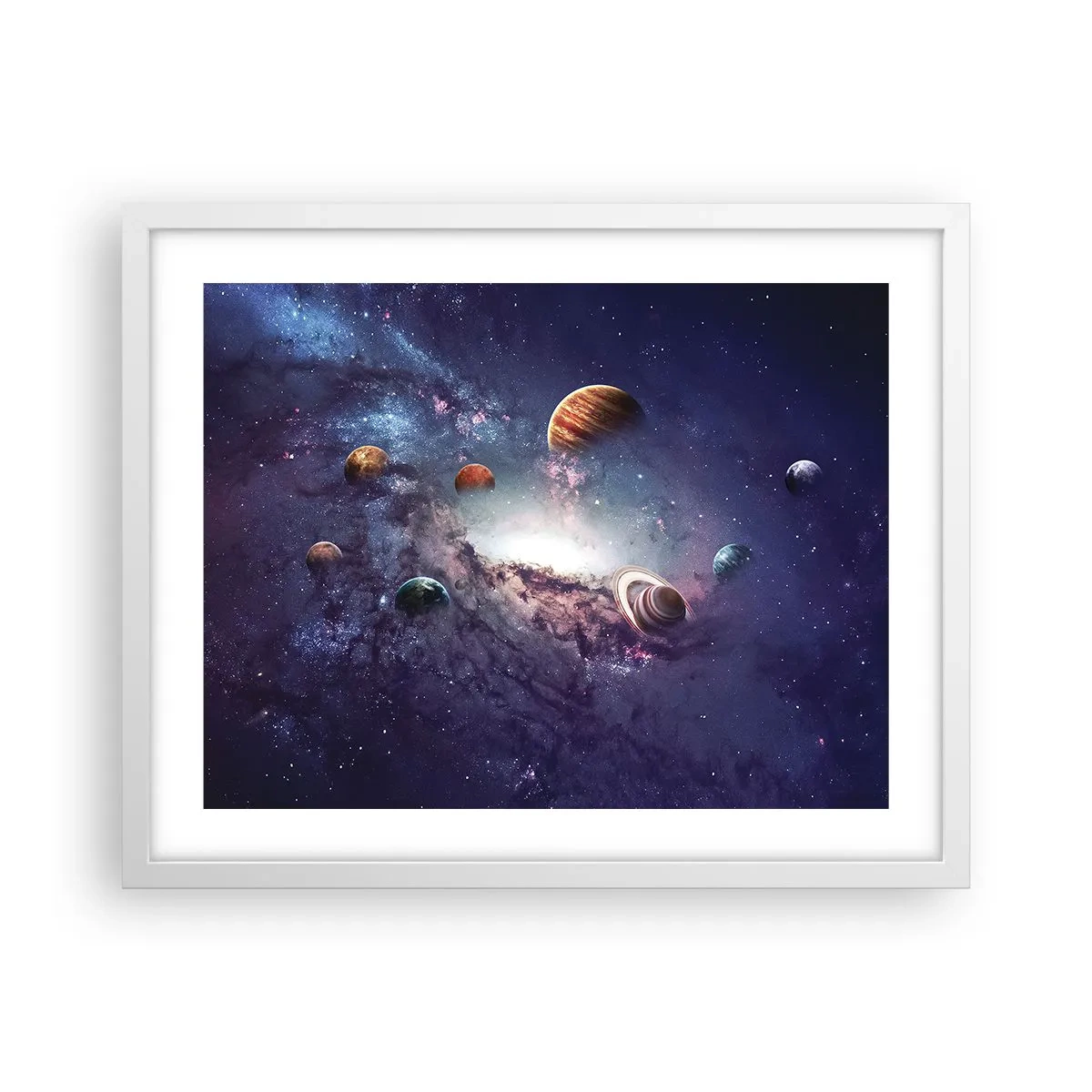 Plakát v bílém rámu - Slunce a tanec - 50x40 cm