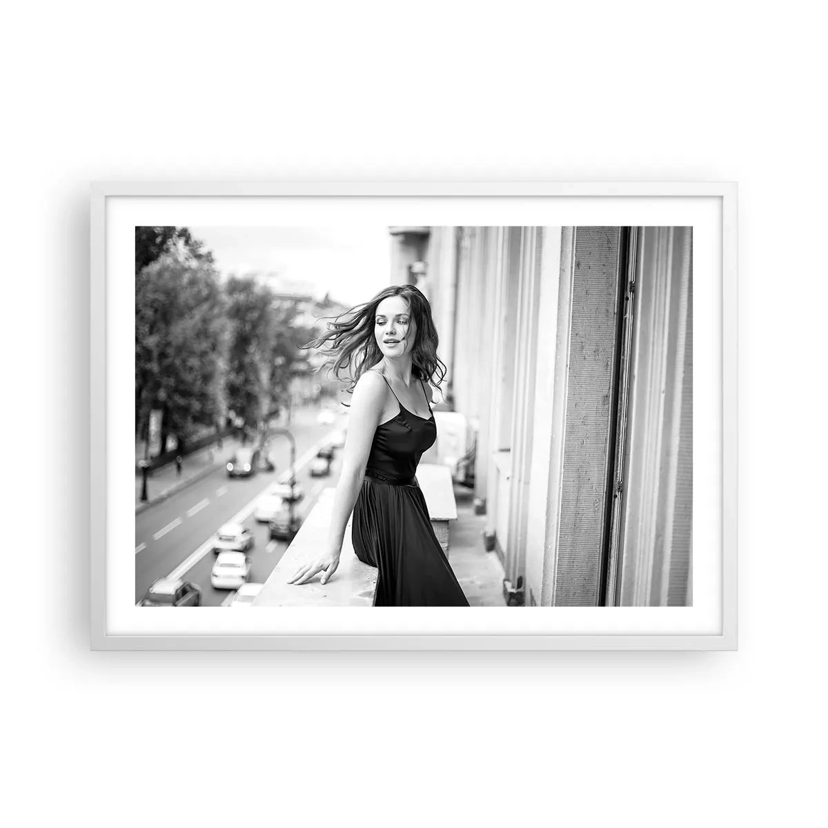 Plakát v bílém rámu - Určitě Pařížanka - 70x50 cm