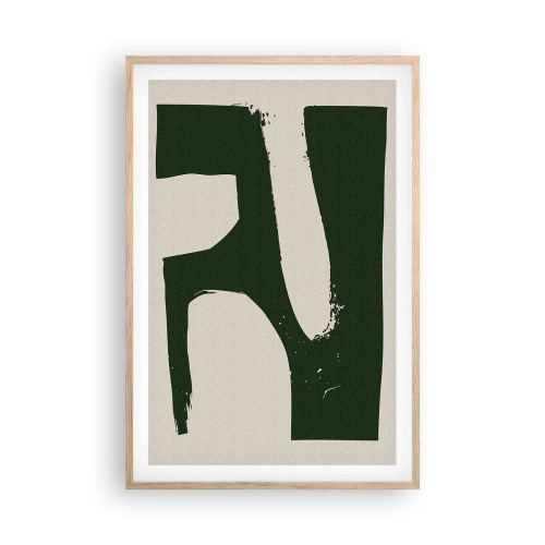 Plakát v rámu světlý dub - Zálivy v bílem - 61x91 cm