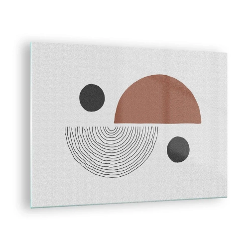 Obraz na skle - Geometrické obrazce na světlém pozadí v abstraktním stylu - 70x50cm - Dokonalost kruhu - Moderní nástěnná dekorace do obývacího pokoje a ložnice ARTTOR