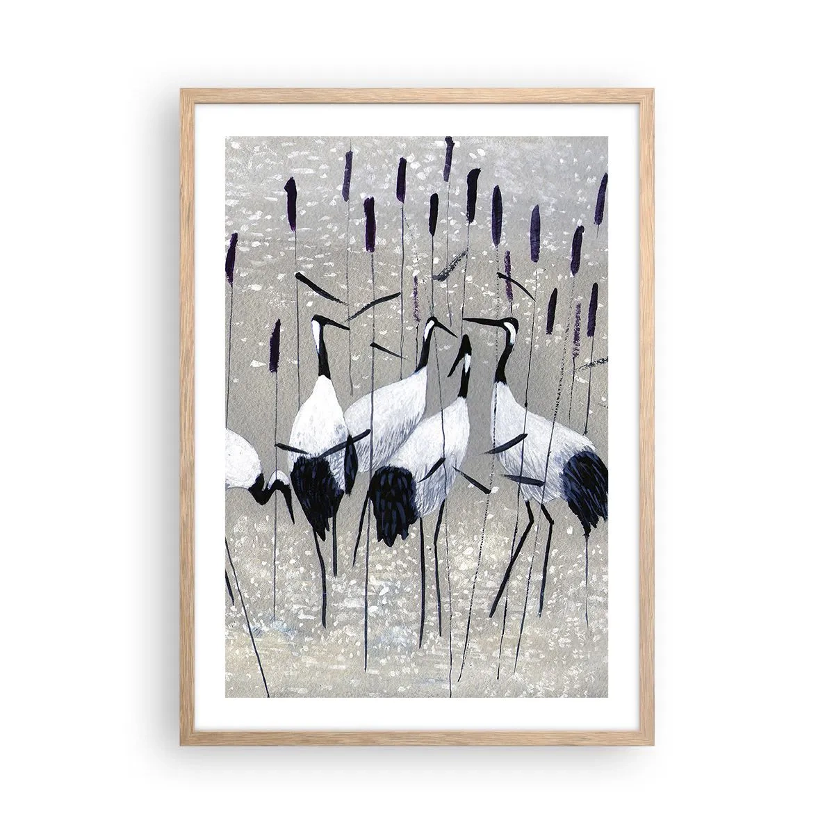 Plakát v rámu světlý dub - Mezi svými - 50x70 cm