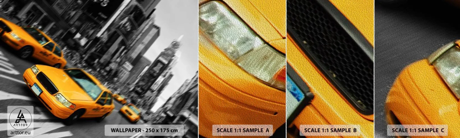 Vzor Fototapety Premium Sand - Newyorské kapky slunce - Město, Ney Yorková, Taxi - 100x30 cm