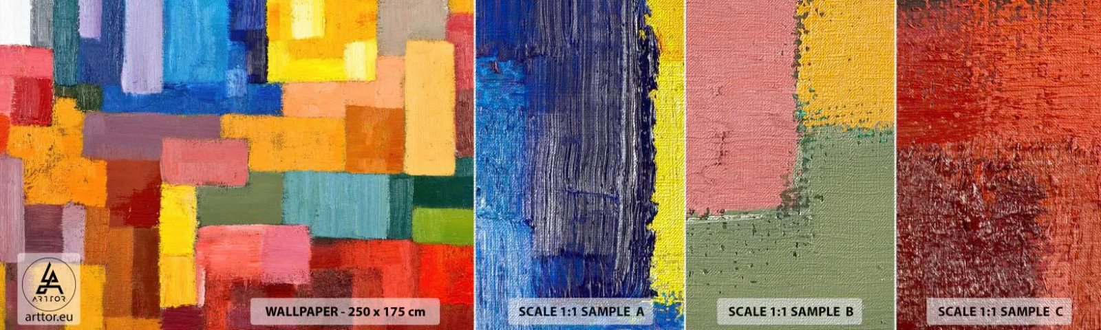 Vzor Fototapety Premium Canvas - Každý jiný, všechny barevné - Abstrakce, Kus, Moderní vzor - 100x30 cm