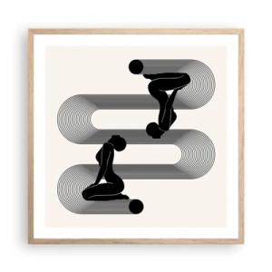 Plakát v rámu světlý dub - Smyslná symetrie - 60x60 cm