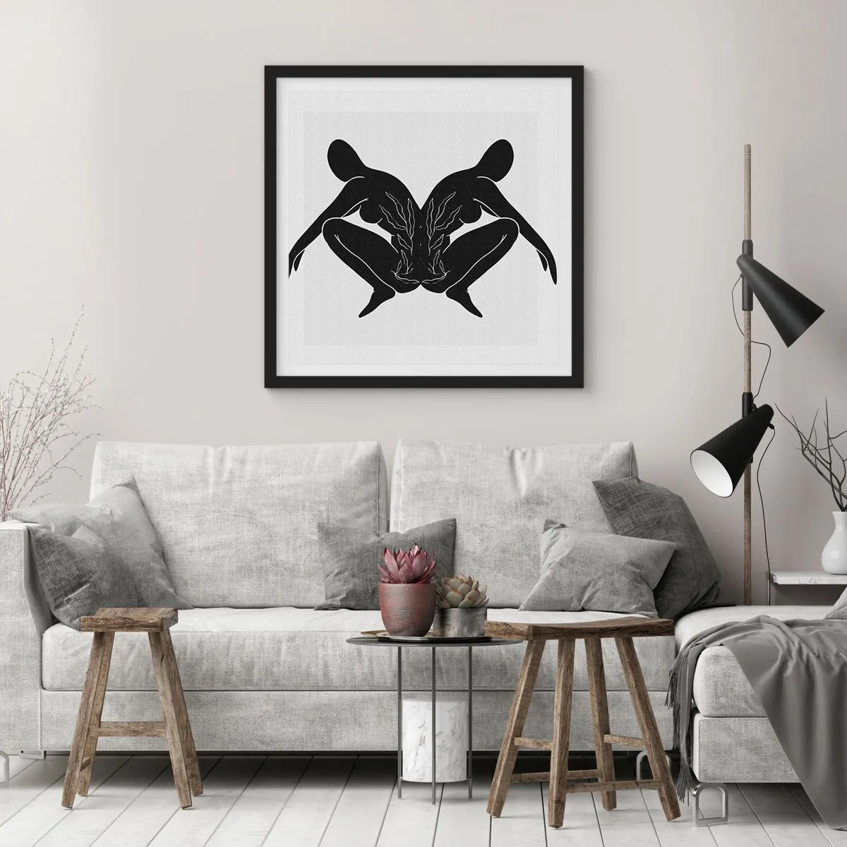 Plakát v černém rámu - Společná duše - 40x40 cm