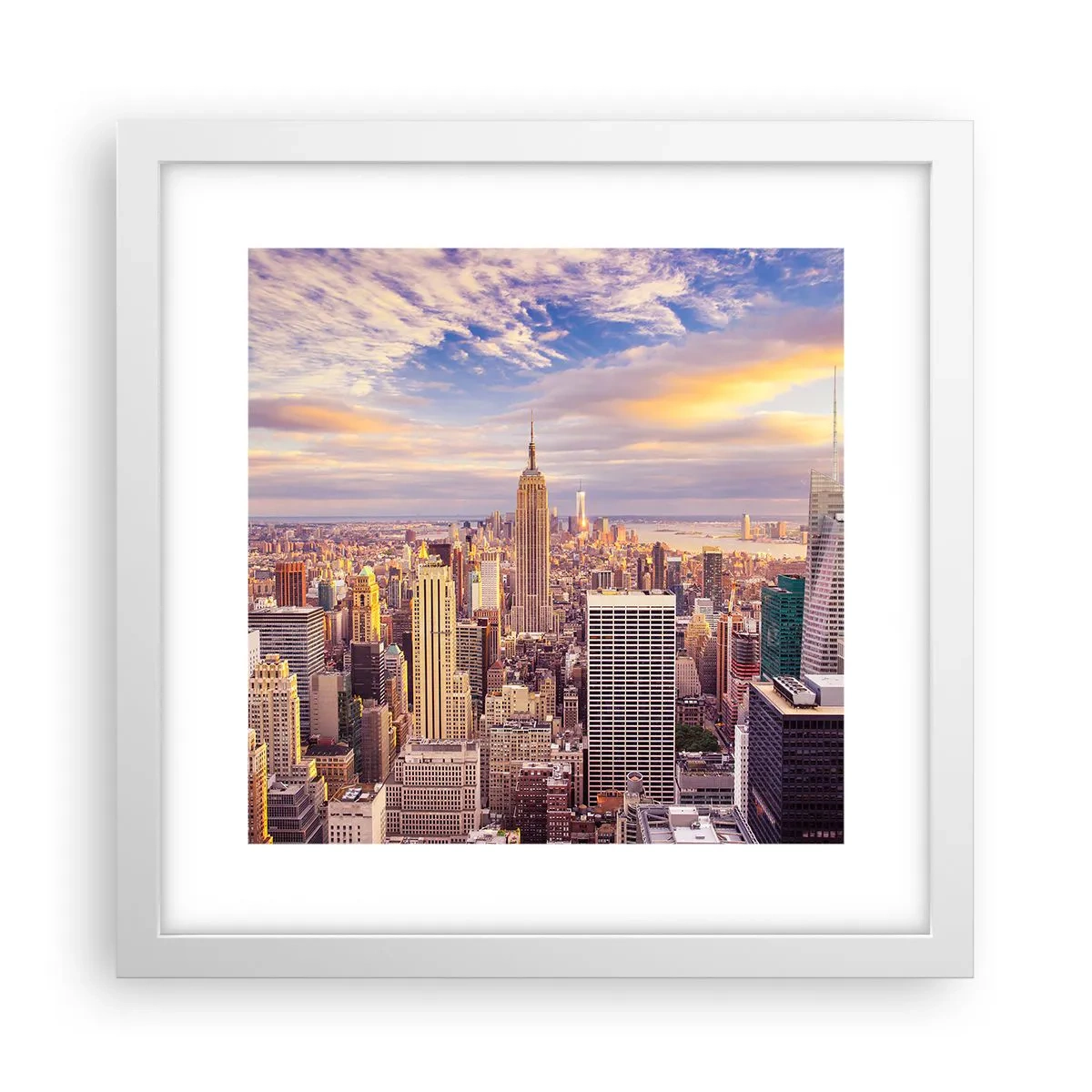 Plakát v bílém rámu - Dosáhnout samotná oblaka - 30x30 cm