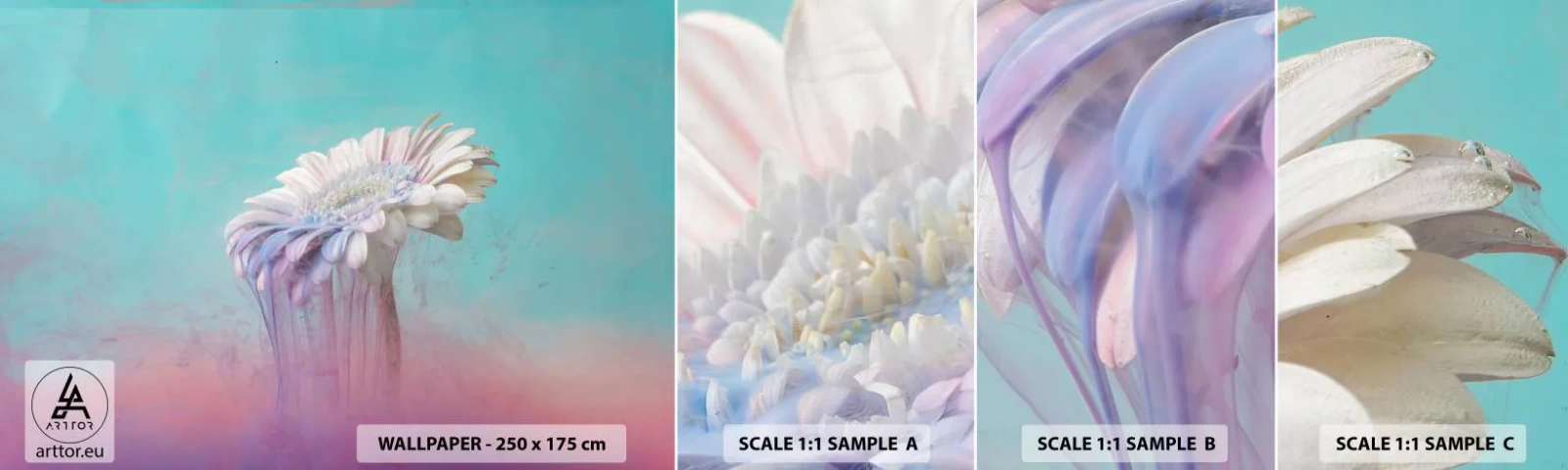 Vzor Fototapety Samolepicí Deluxe Sticker - Záhrobí květin - Abstrakce, Květ, Kus - 100x30 cm