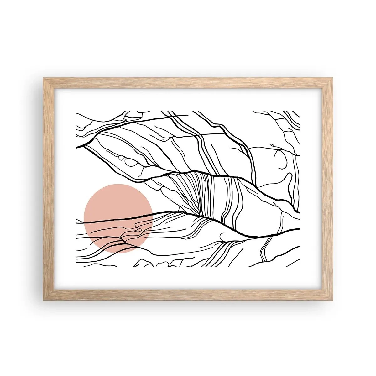 Plakát v rámu světlý dub - V síti větviček - 40x30 cm