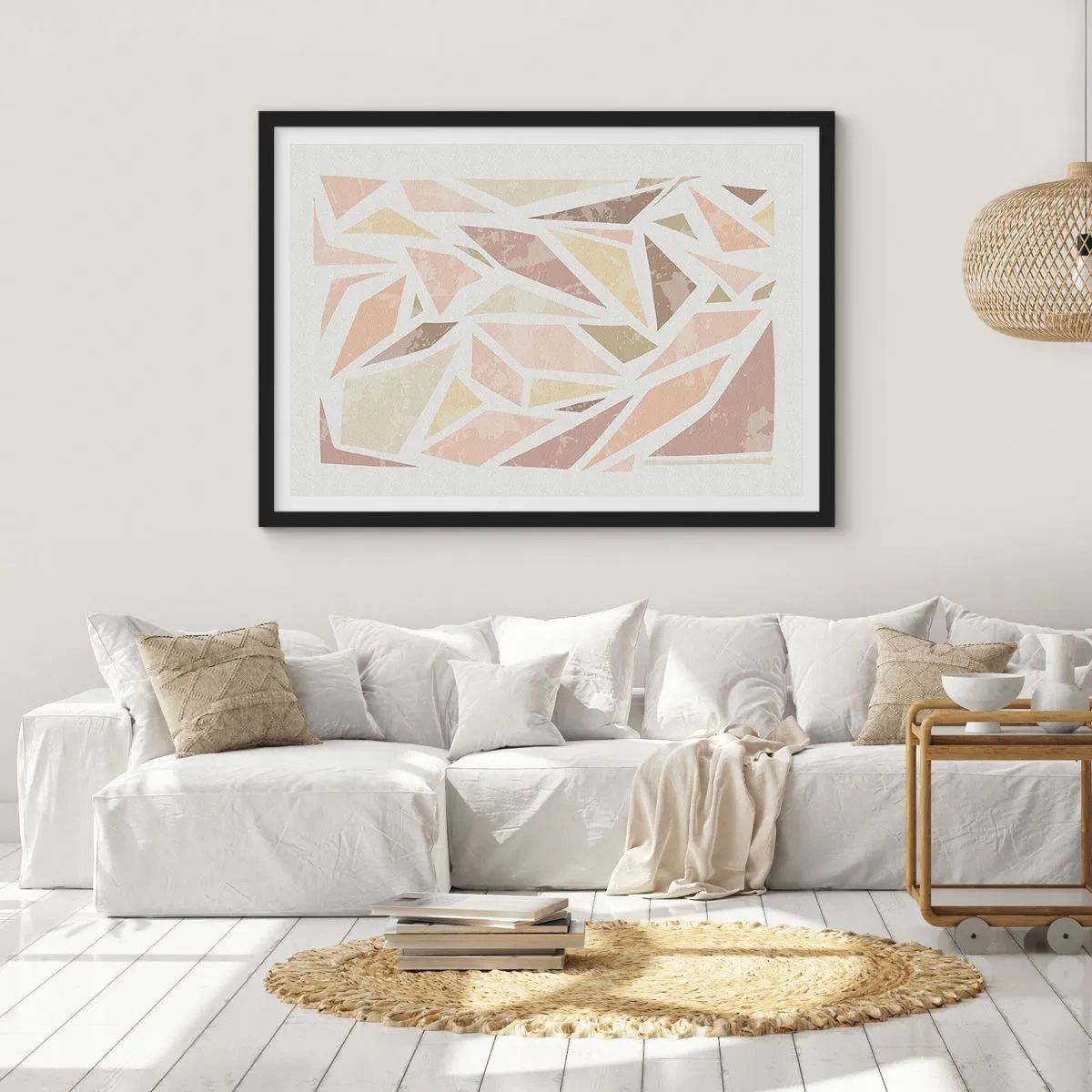 Plakát v černém rámu - Kompozice: vitráž - 70x50 cm