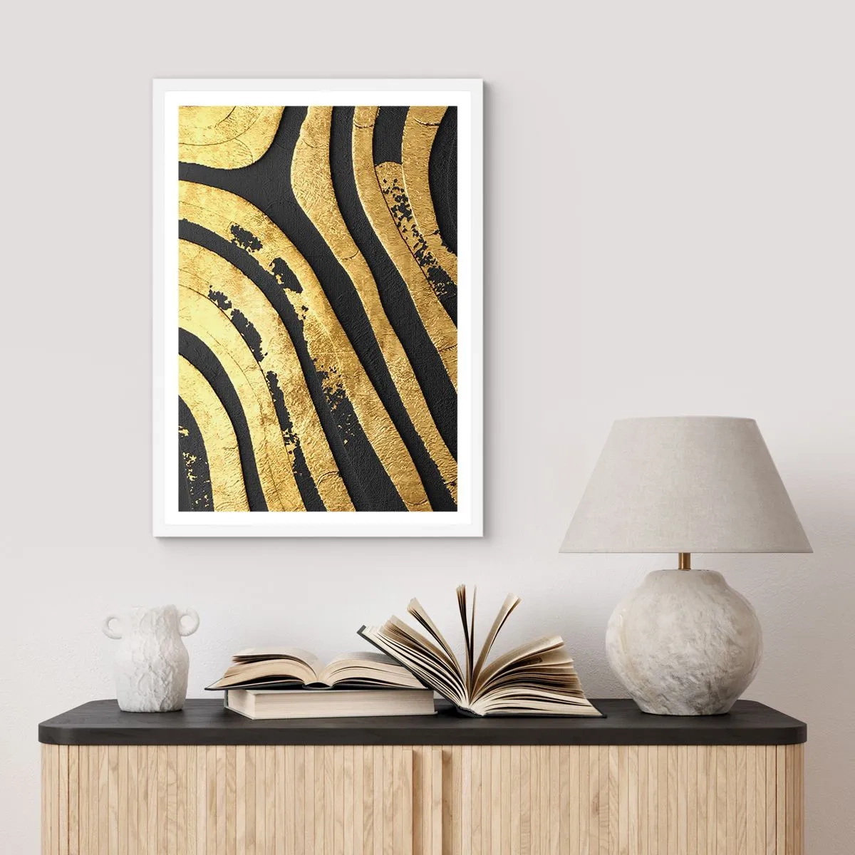 Plakát v bílém rámu - Vše plyne - 61x91 cm