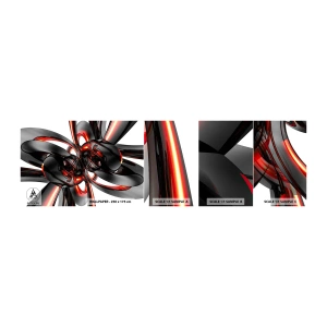 Fototapeta Vzorek Standard Eco - Pohyb v grafitové a červené - Abstrakce, 3D, Kus - 100x30 cm