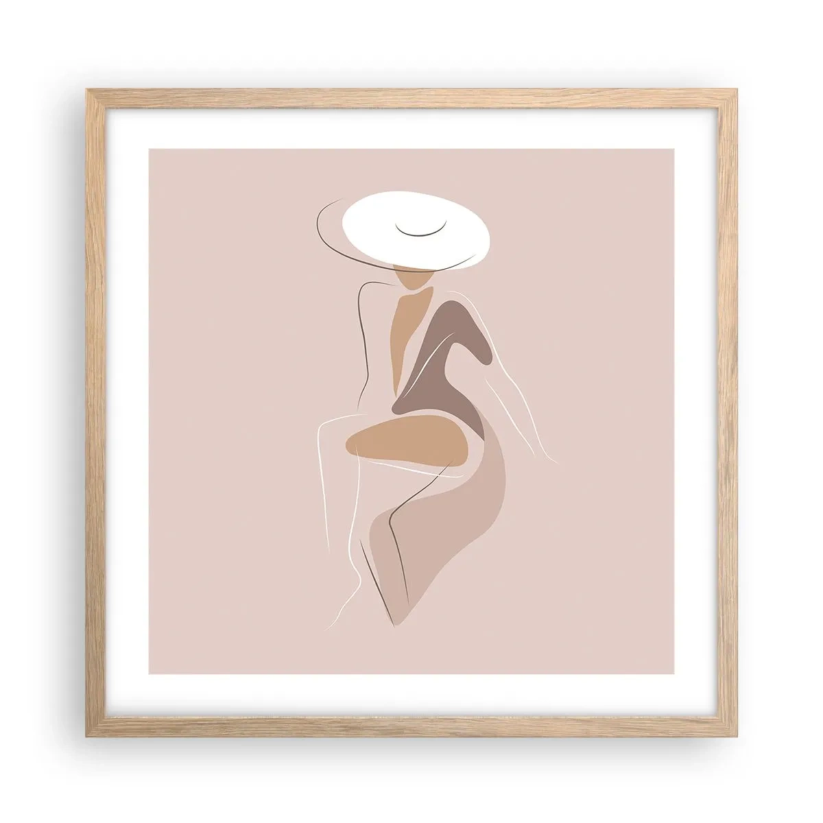 Plakát v rámu světlý dub - Jak vypadá pravá dáma? - 50x50 cm