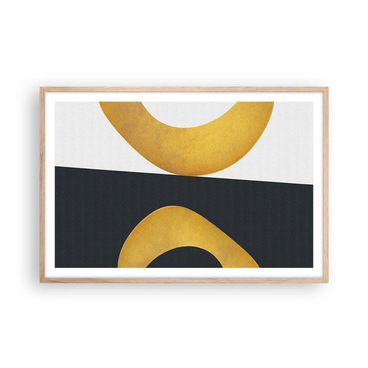 Plakát v rámu světlý dub - Zaprvé: zlato - 91x61 cm