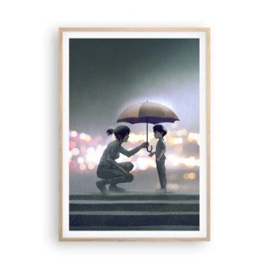 Plakát v rámu světlý dub - A vše je v pořádku - 70x100 cm