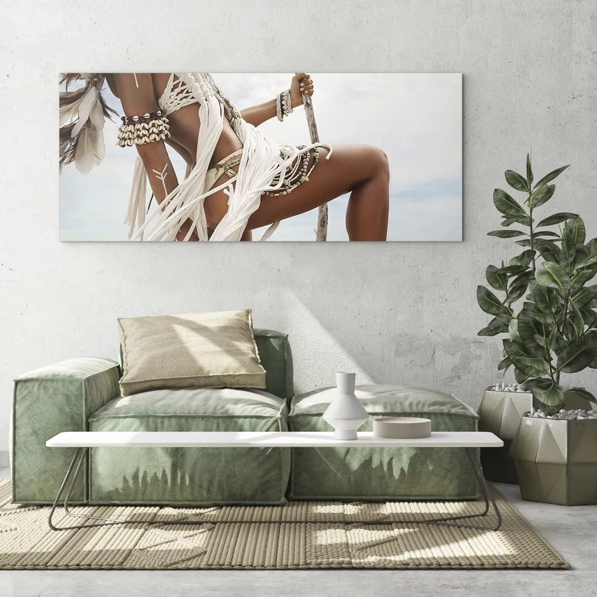 Obraz na skle - Kněžka slunce - 140x50 cm