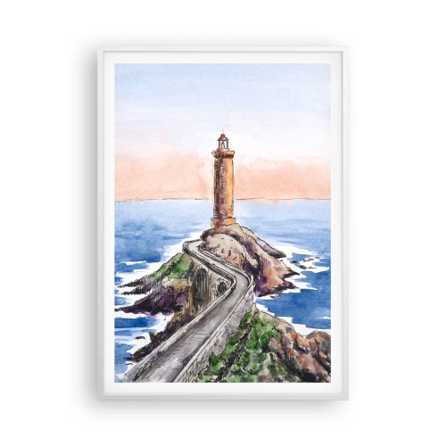 Plakát v bílém rámu - Tváří v tvář moři - 70x100 cm