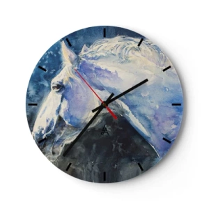 Nástěnné hodiny - Portrét v modré záři - 40x40 cm