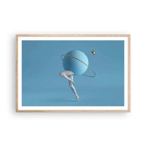 Plakát v rámu světlý dub - Šílenství planet - 91x61 cm