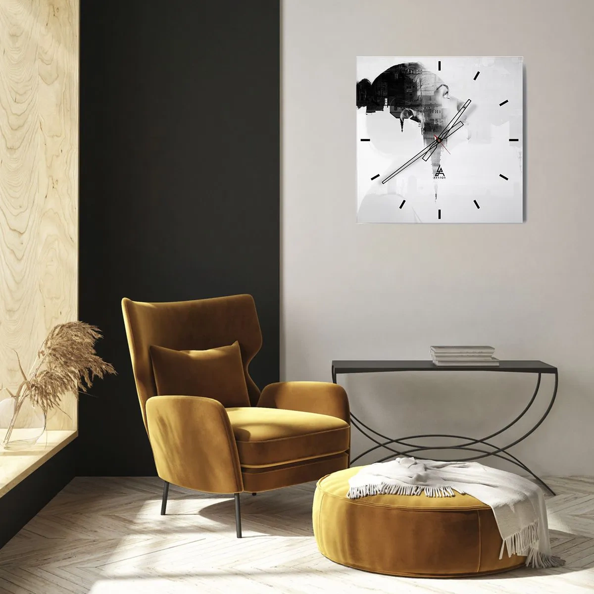 Nástěnné hodiny - Z obou stran okna - 30x30 cm