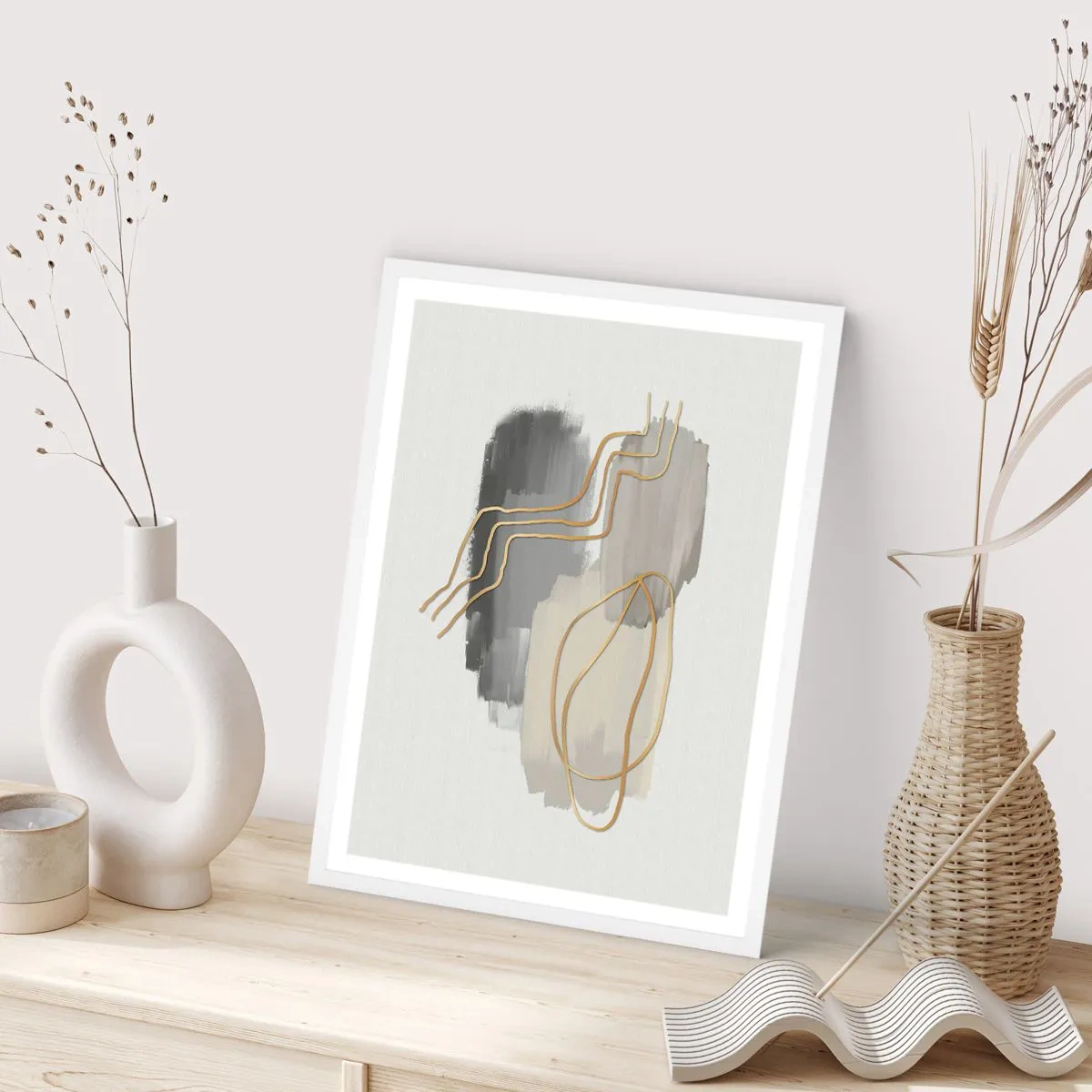 Plakát v bílém rámu - Trvání a pohyb - 70x100 cm