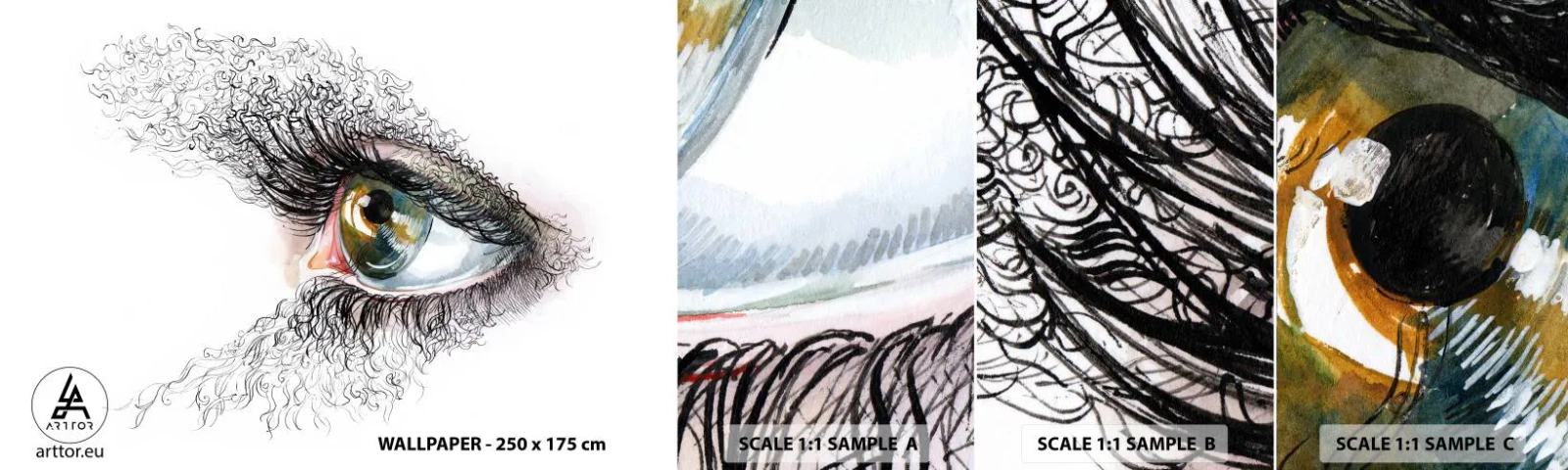 Fototapeta Vzorek Standard Eco - Podívej se přímo do duše - Abstrakce, Grafika, Oko - 100x30 cm