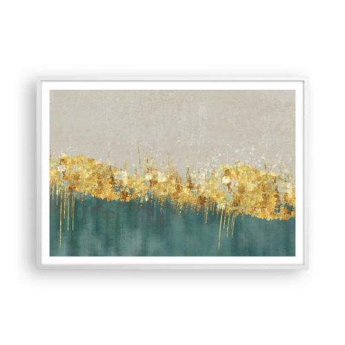 Plakát v bílém rámu - Zlatá hranice - 100x70 cm
