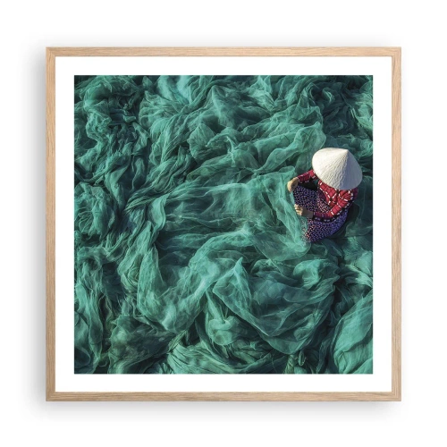 Plakát v rámu světlý dub - V moři sítí - 60x60 cm
