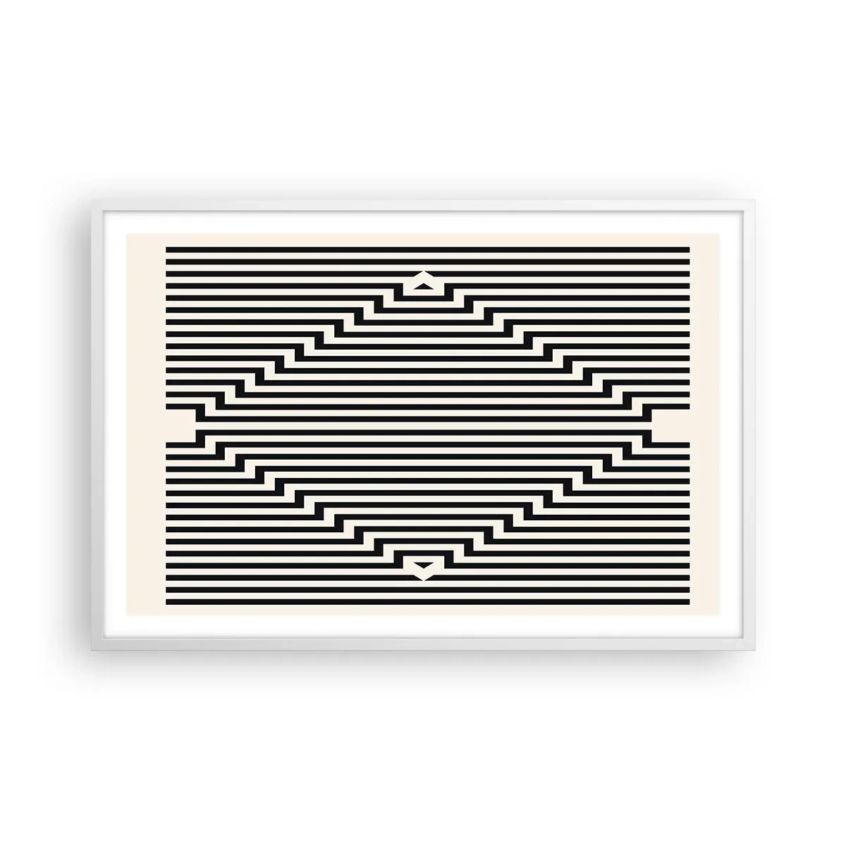 Plakát v bílém rámu - Geometrická iluze - 91x61 cm