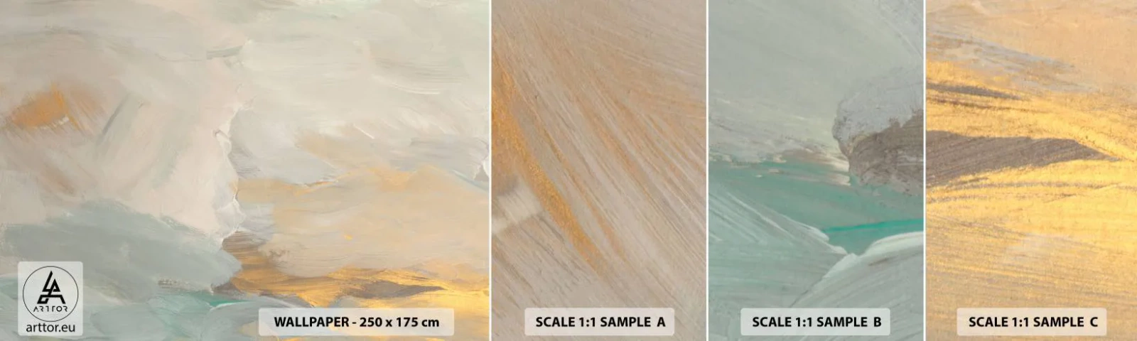 Vzor Fototapety Samolepicí Deluxe Sticker - Abstrakce – krajina něhy - Kus, Jasný, Minimalistický - 100x30 cm