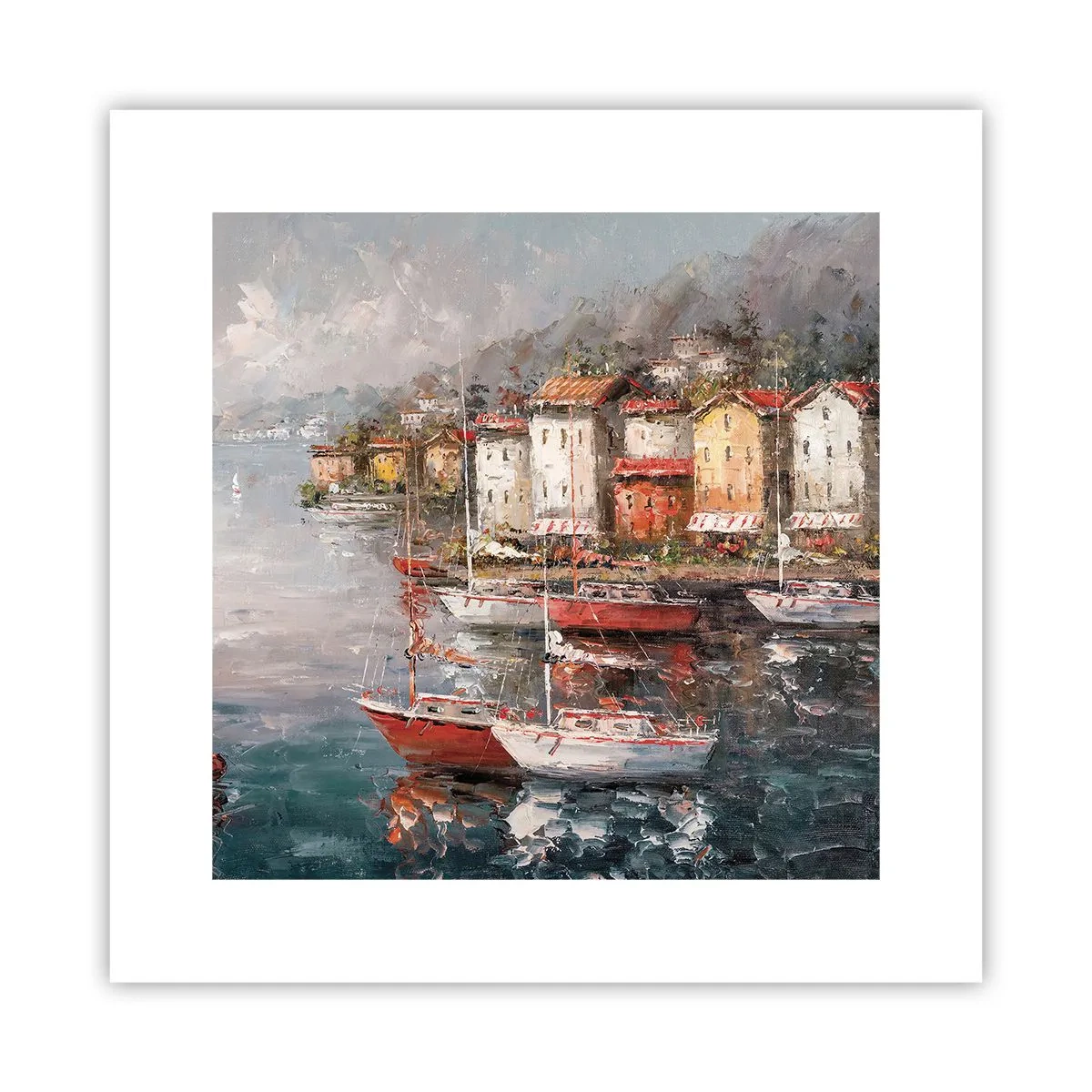 Plakát - Romantický přístav - 30x30 cm