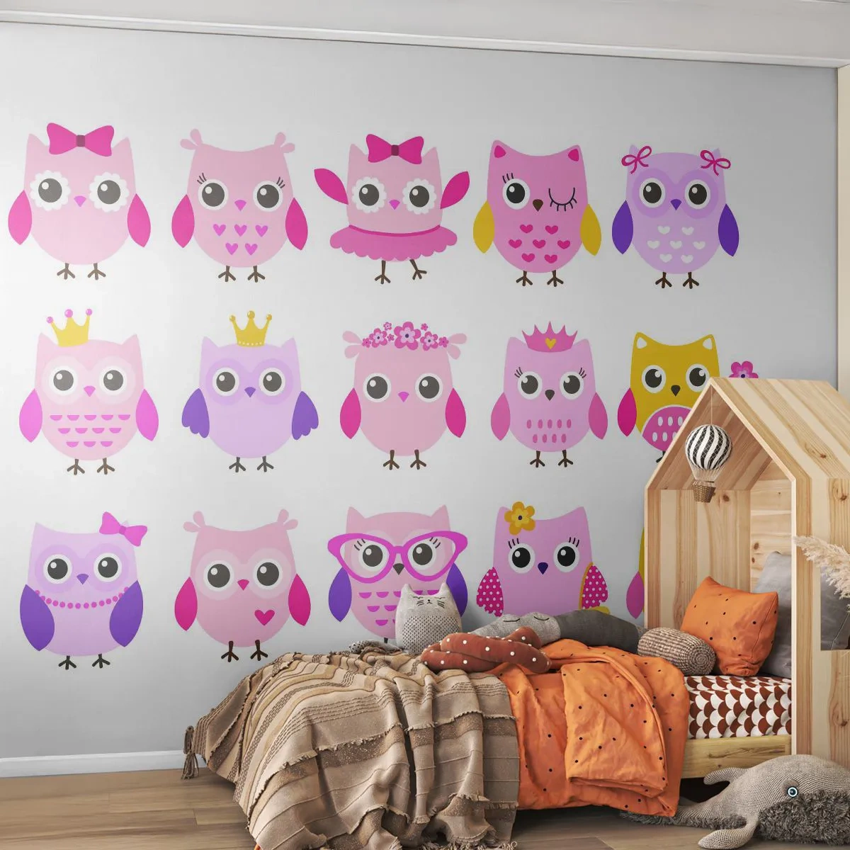 Fototapeta Samolepicí Deluxe Sticker - Jedna sladší než druhá - Ptactvo, Sova, Pro děti - 250x175 cm