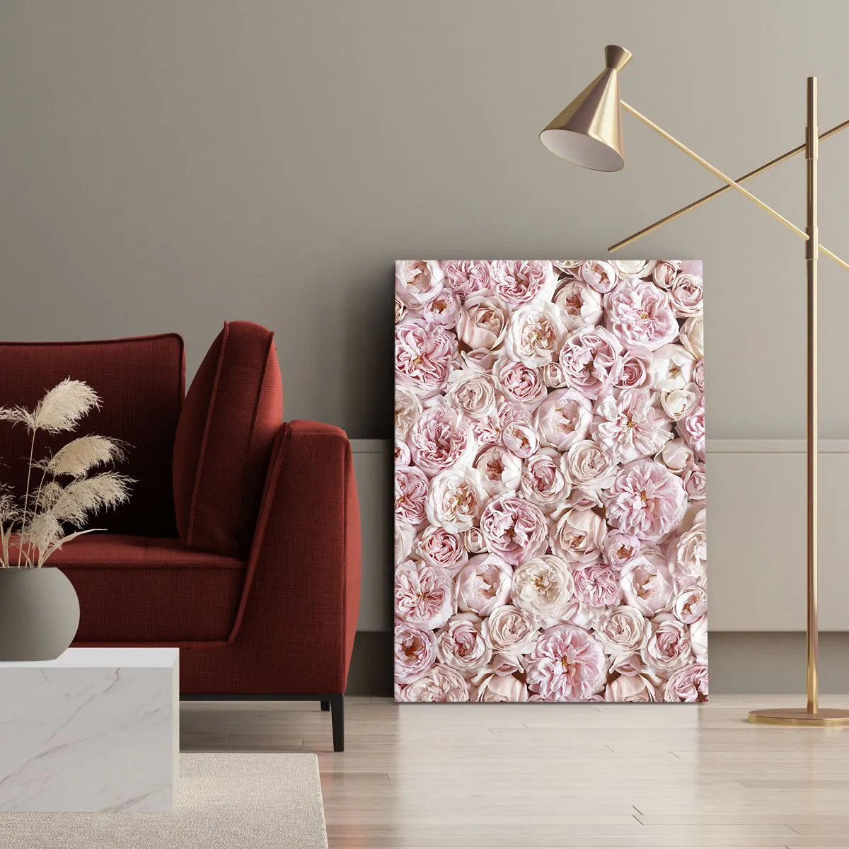 Obraz na plátně - Vydlážděná růžemi - 50x70 cm
