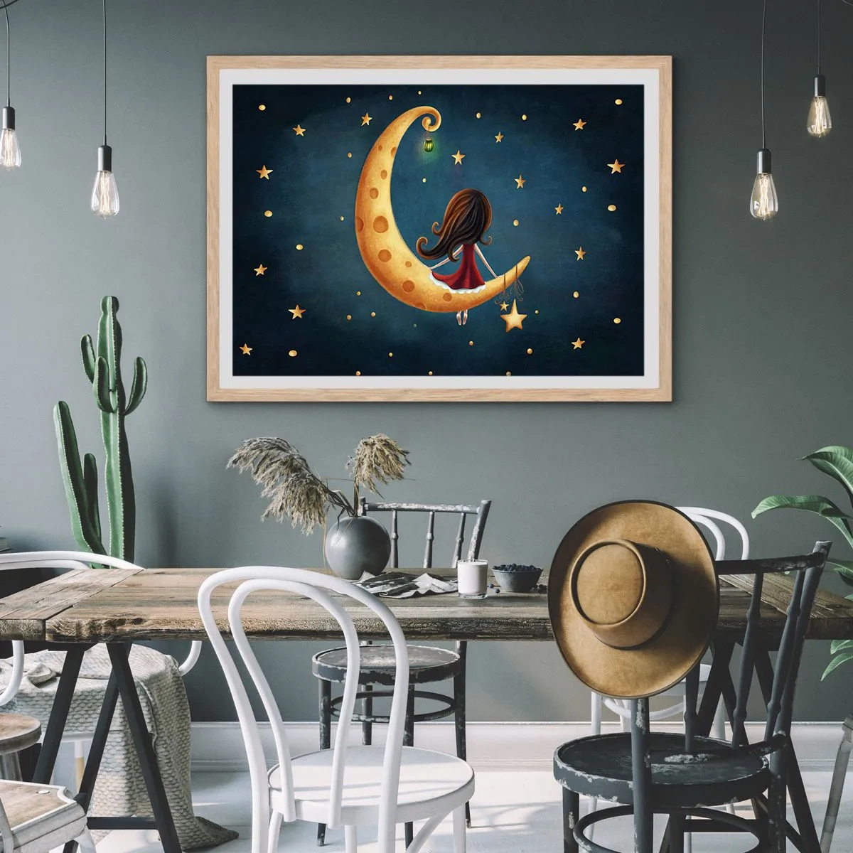 Plakát v rámu světlý dub - Kdysi dávno… - 40x30 cm