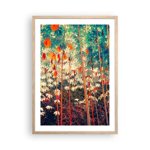Plakát v rámu světlý dub - Tajný život listů - 50x70 cm
