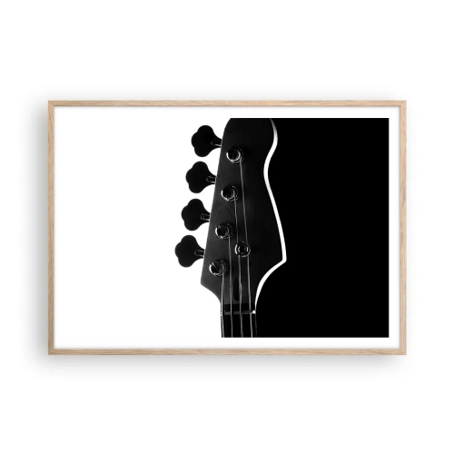 Plakát v rámu světlý dub - Rockové ticho - 100x70 cm