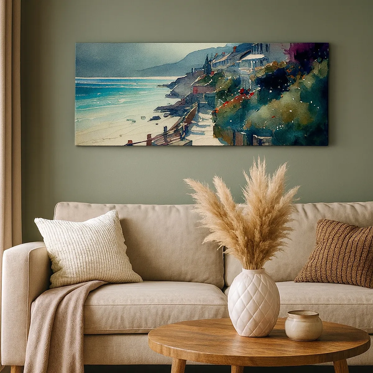 Obraz na plátně - Středomořské městečko - 30x30 cm