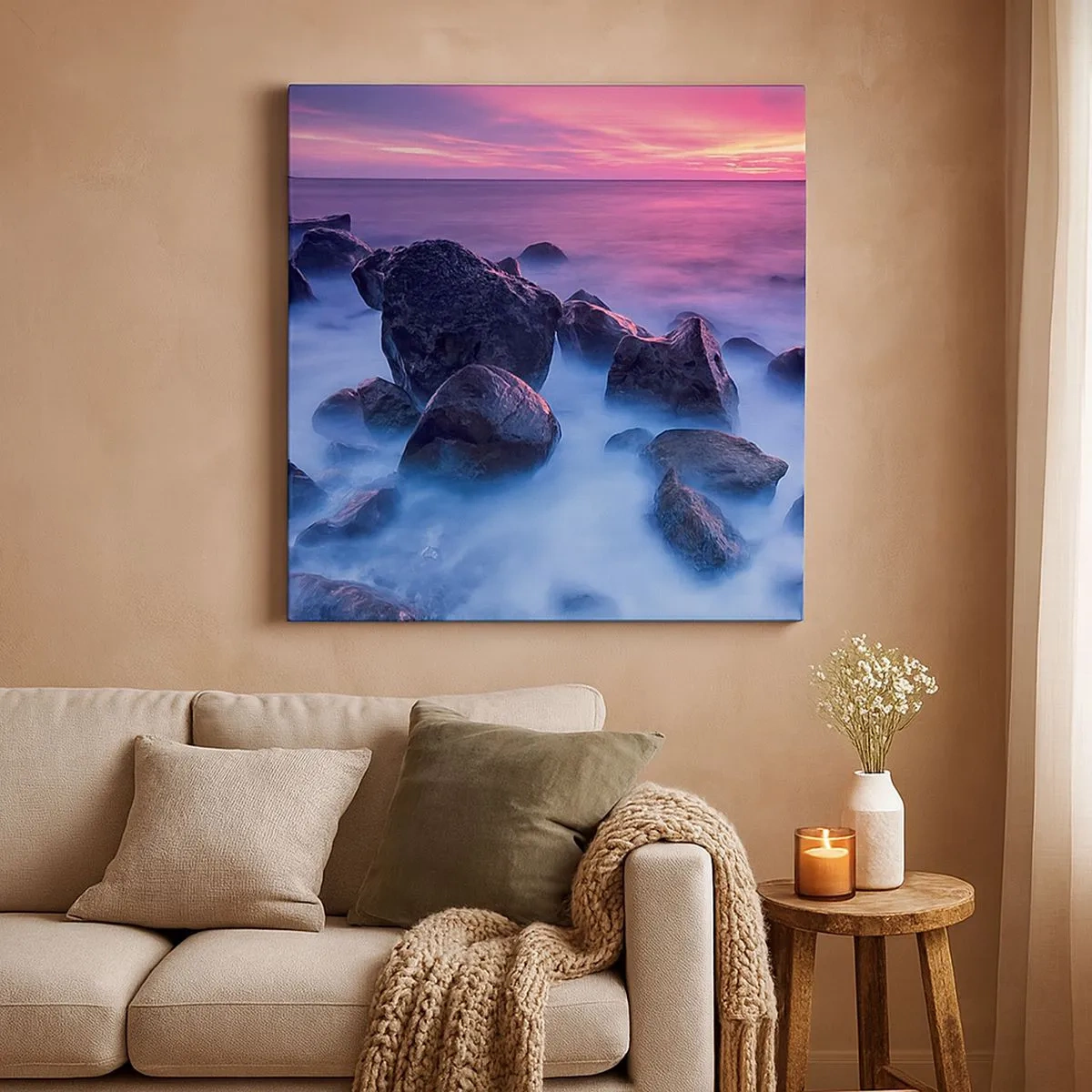 Obraz na plátně - Narozeniny v lesku a v mlze - 30x30 cm