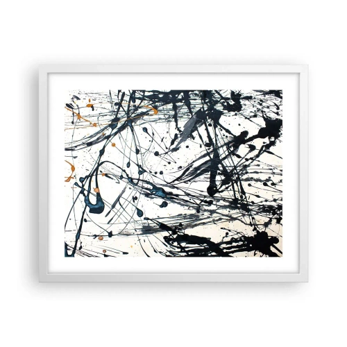 Plakát v bílém rámu - Expresionistická abstrakce - 50x40 cm