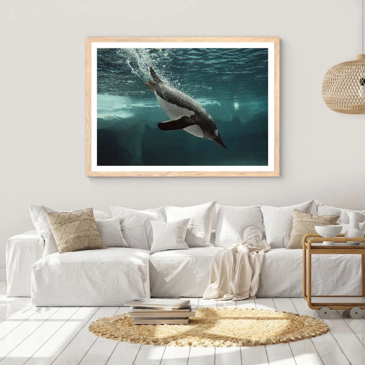 Plakát v rámu světlý dub - Vítejte v mém světě - 91x61 cm