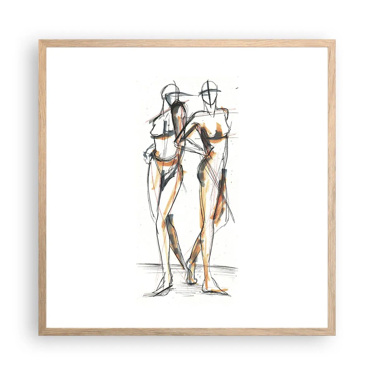 Plakát v rámu světlý dub - Studie šarmu - 60x60 cm