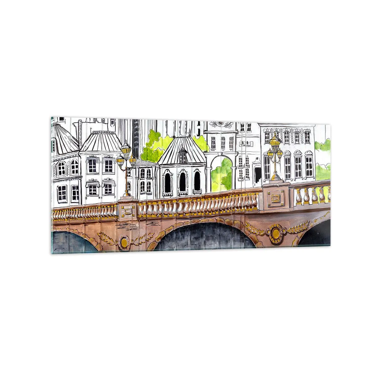 Obraz na skle - Město jako malované - 120x50 cm