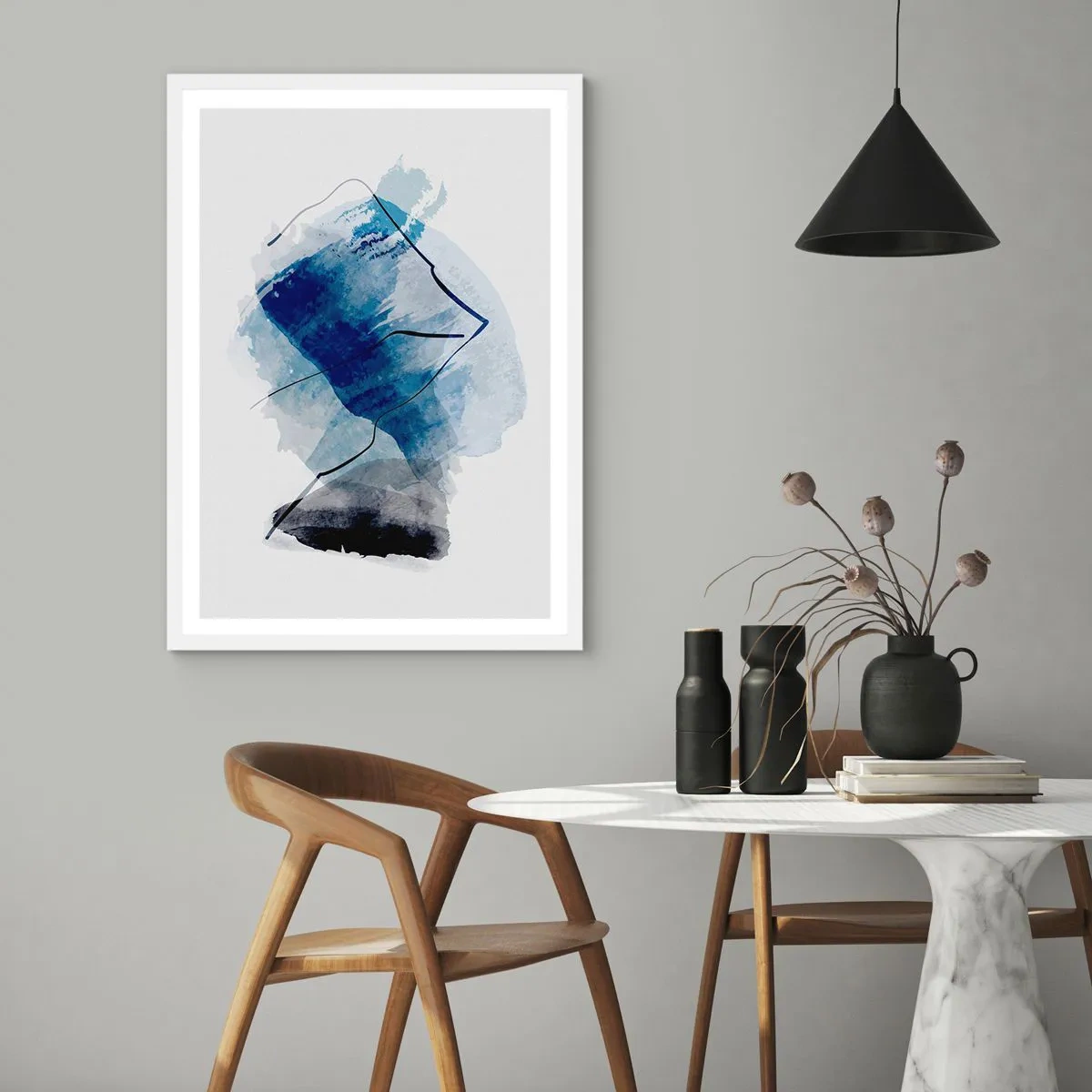 Plakát v bílém rámu - Ledová hora - 50x70 cm