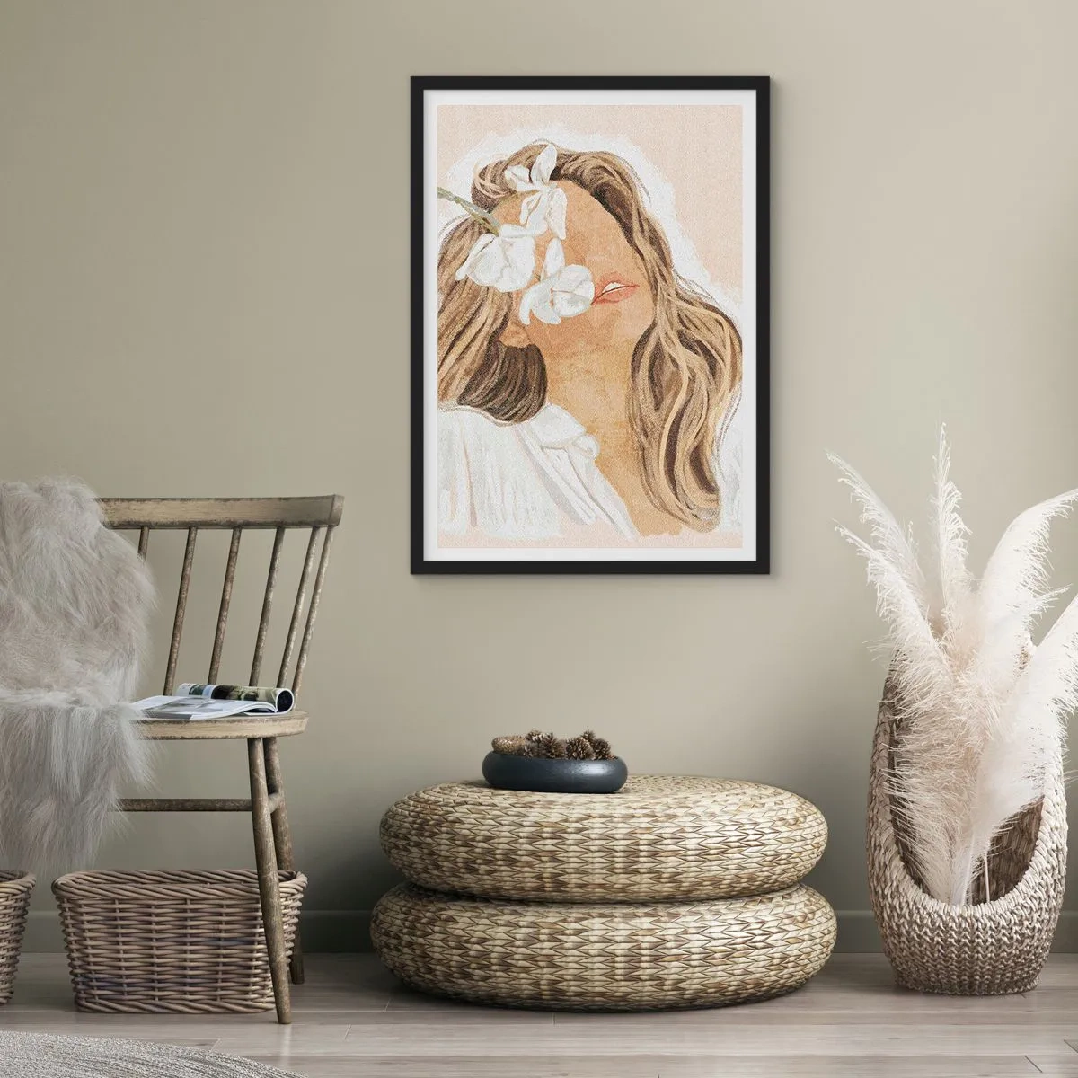 Plakát v černém rámu - Mezi květinami - 30x40 cm