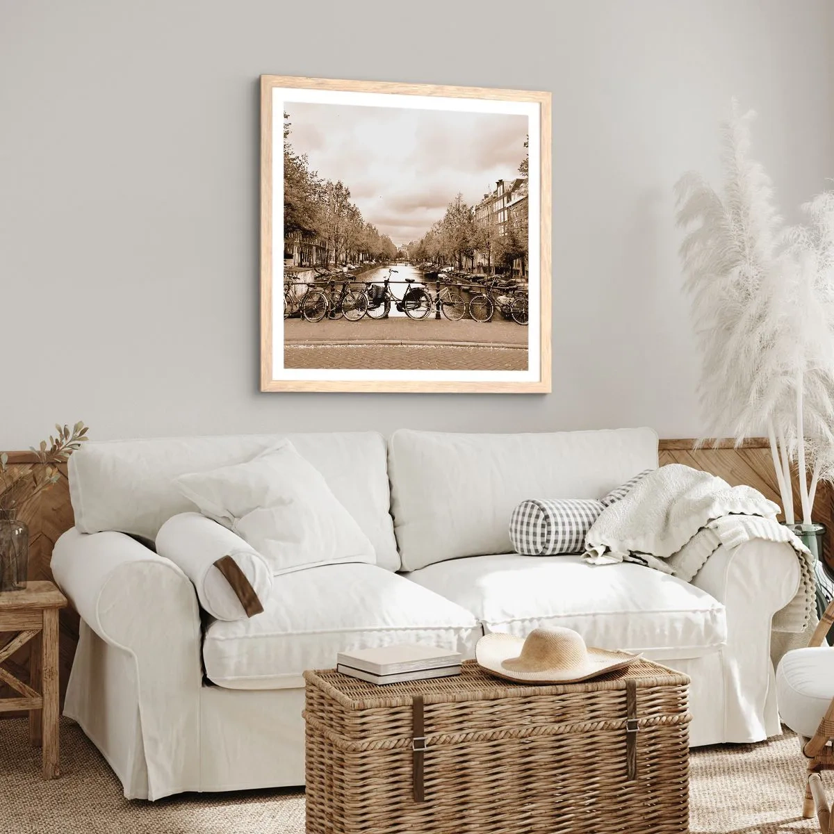 Plakát v rámu světlý dub - Nizozemské klima - 60x60 cm