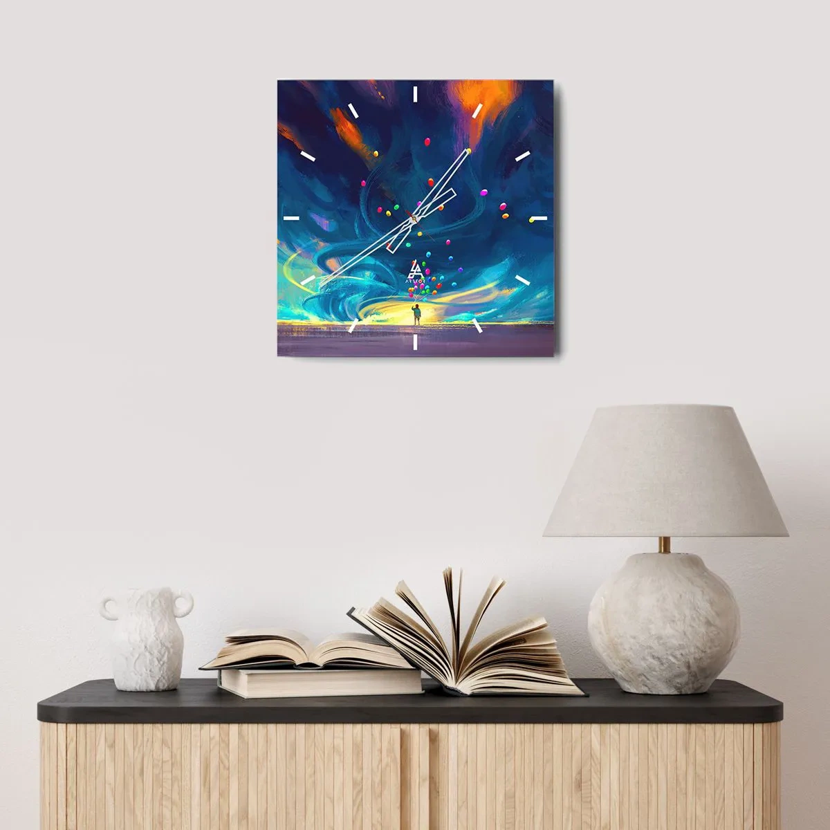 Nástěnné hodiny - Na modrý vítr - 40x40 cm